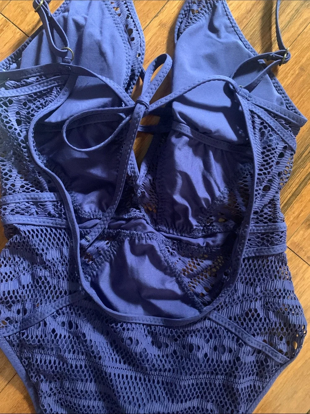 BECCA Royal Blue Lace One-Piece Swimsuit